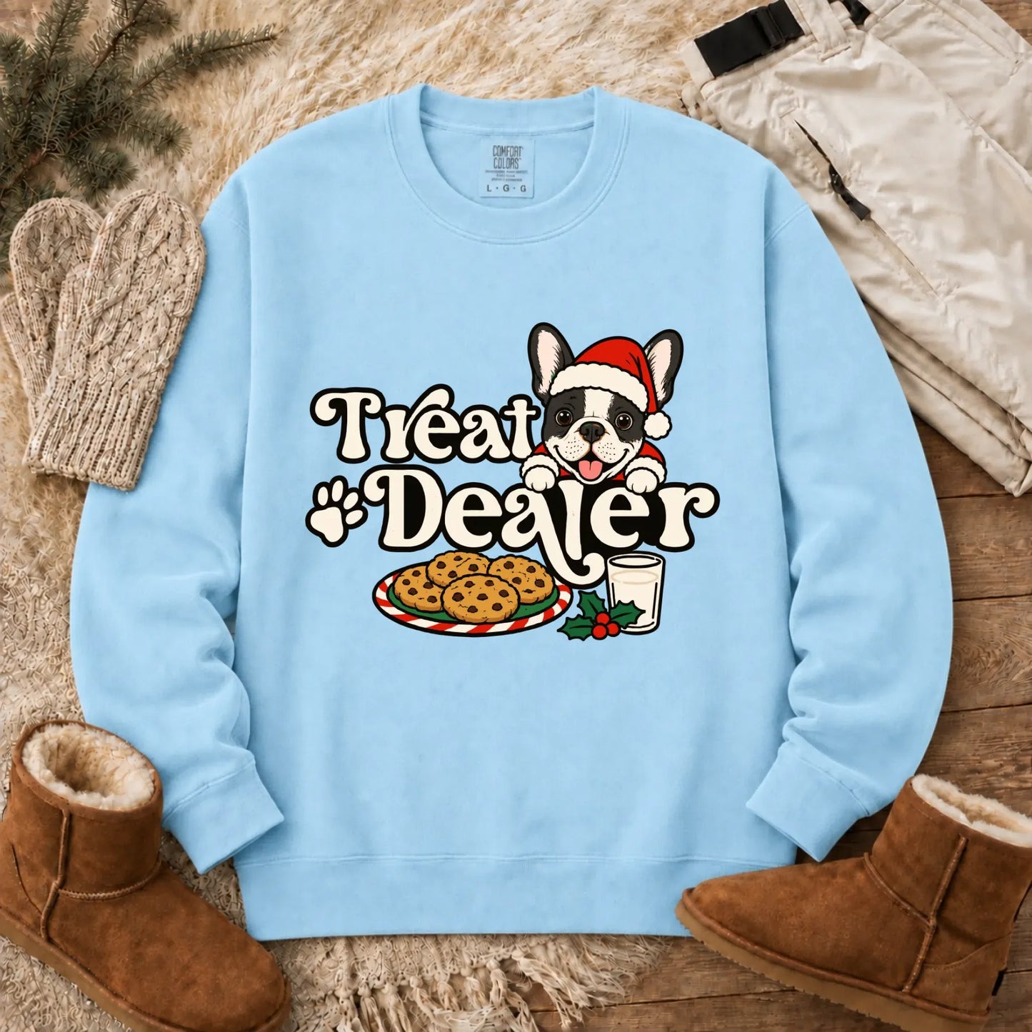 Sweatshirt Chambray / S Custom Frenchie Halloween Treat Dealer Unisex Sweatshirt