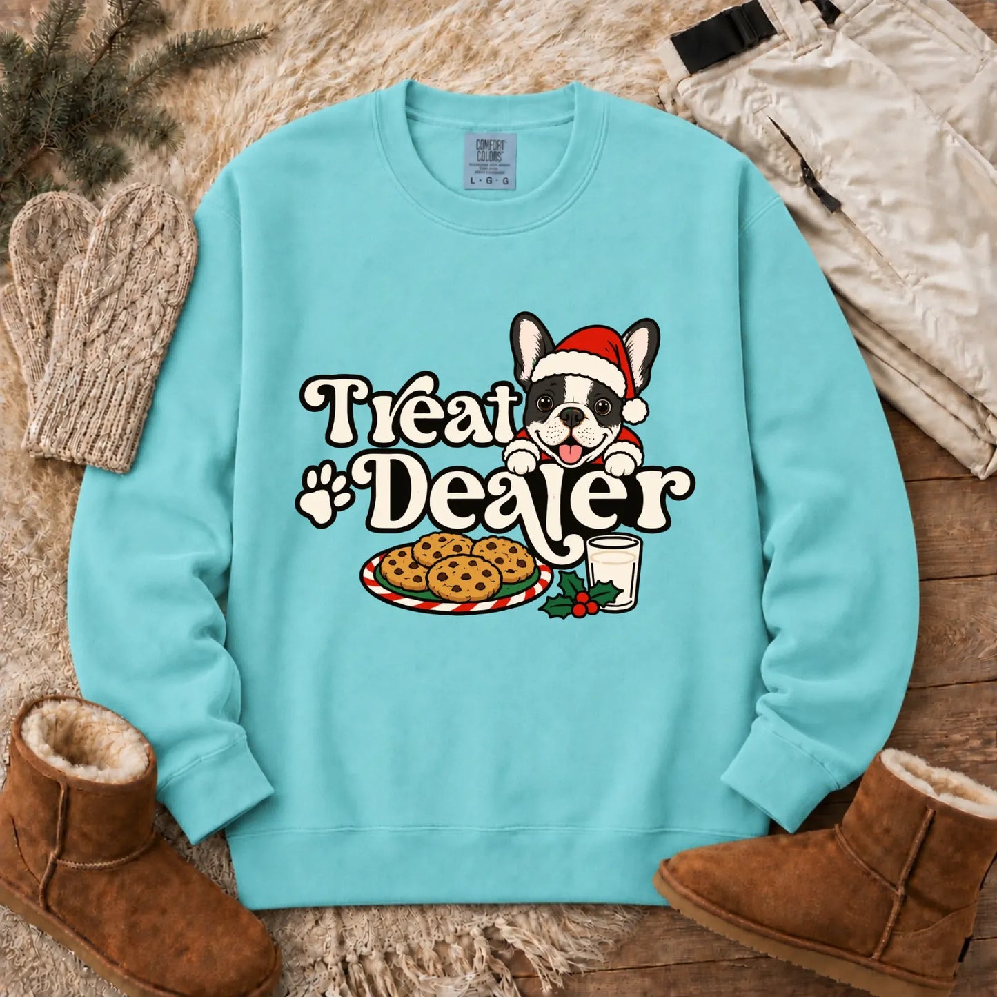 Sweatshirt Chalky Mint / S Custom Frenchie Halloween Treat Dealer Unisex Sweatshirt