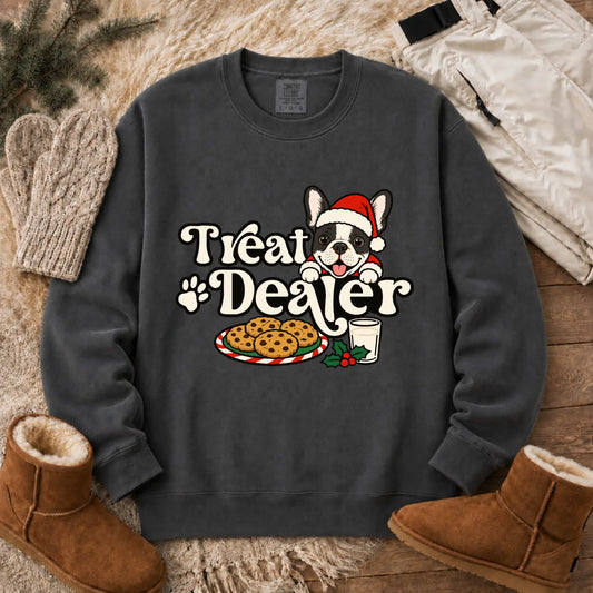 Custom Frenchie Halloween Treat Dealer Unisex Sweatshirt CC Dark Sweatshirt Pepper