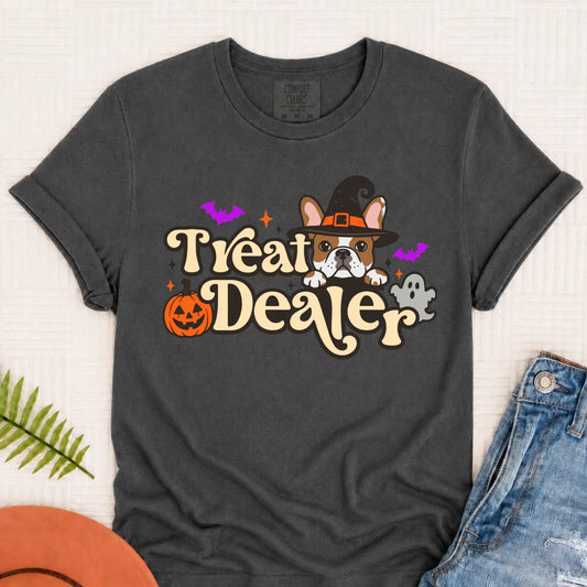 Custom Frenchie Halloween Treat Dealer Unisex Tshirt Pepper