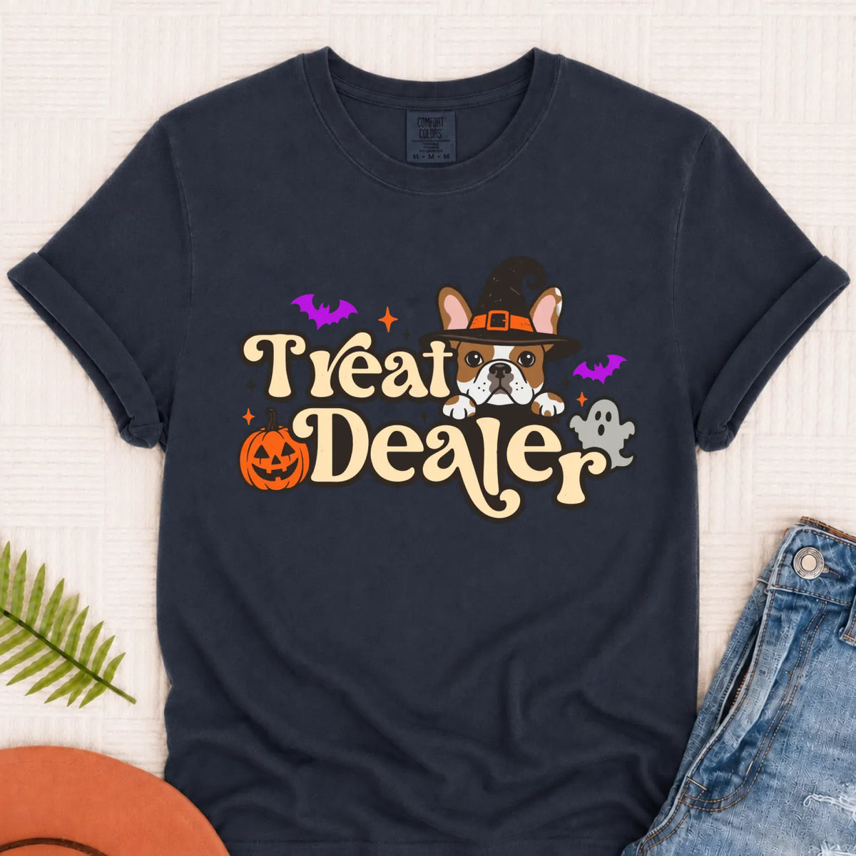 Custom Frenchie Halloween Treat Dealer Unisex Tshirt Pepper 3XL