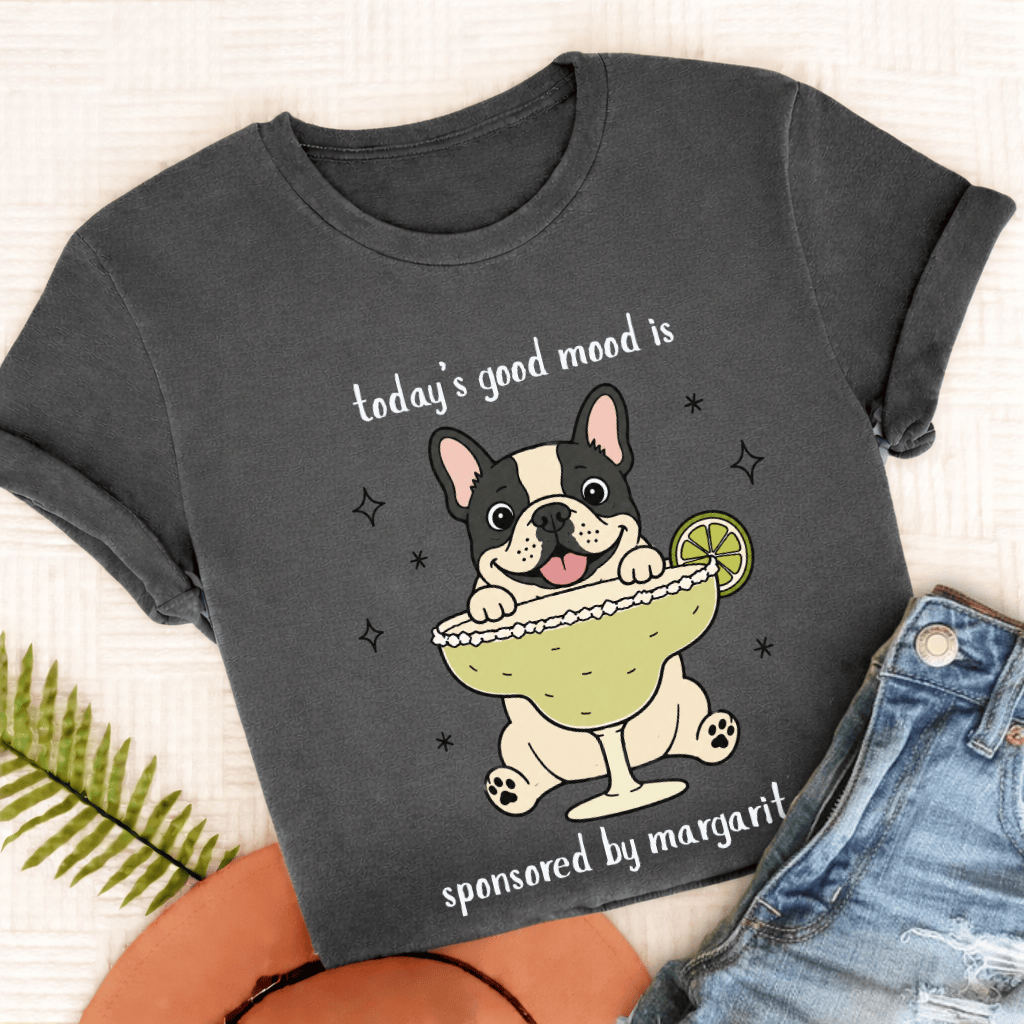 Custom Frenchie Margaritas Unisex TShirt Pepper
