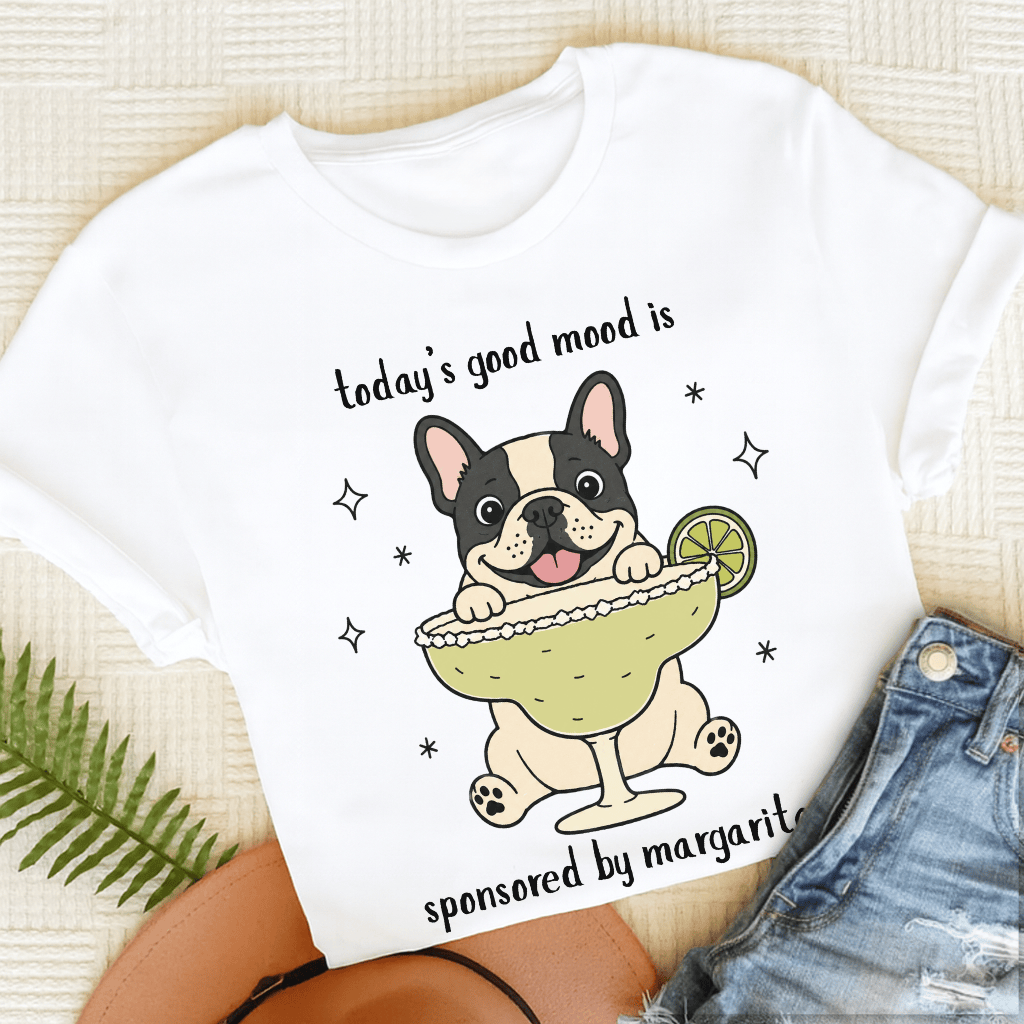 Custom Frenchie Margaritas Unisex TShirt White
