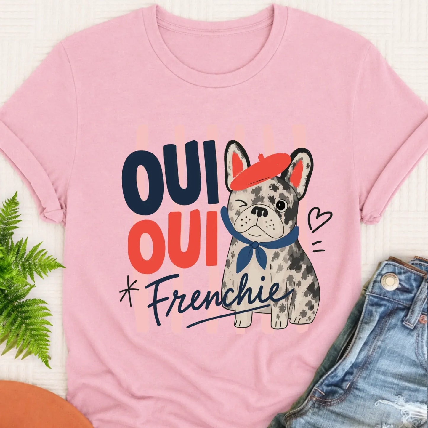 T-Shirt Blossom / S Custom Frenchie Oui France Unisex Tshirt