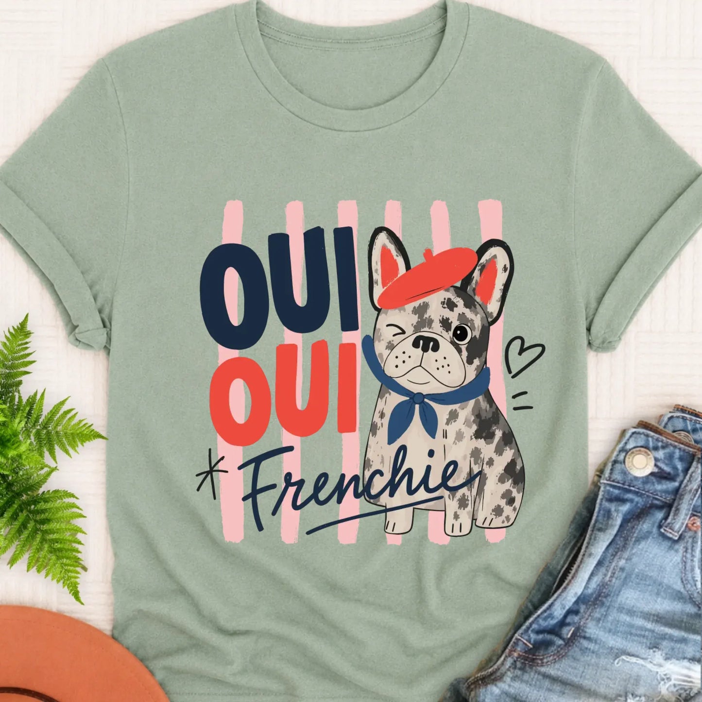 T-Shirt Bay / S Custom Frenchie Oui France Unisex Tshirt