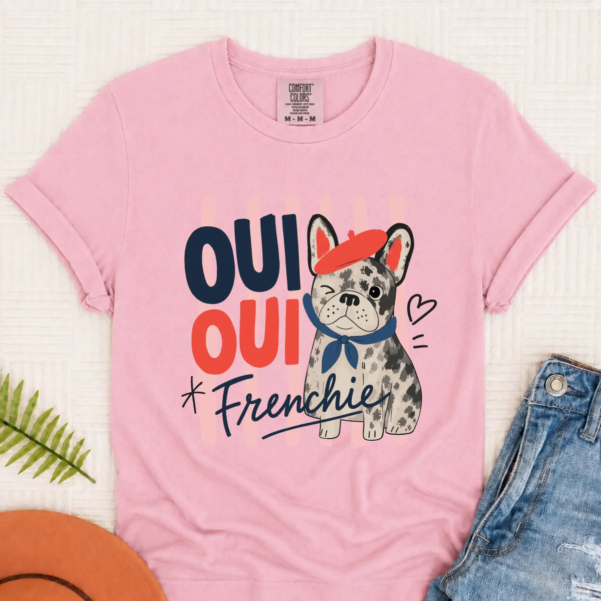 Custom Frenchie Oui France Unisex Tshirt Blossom
