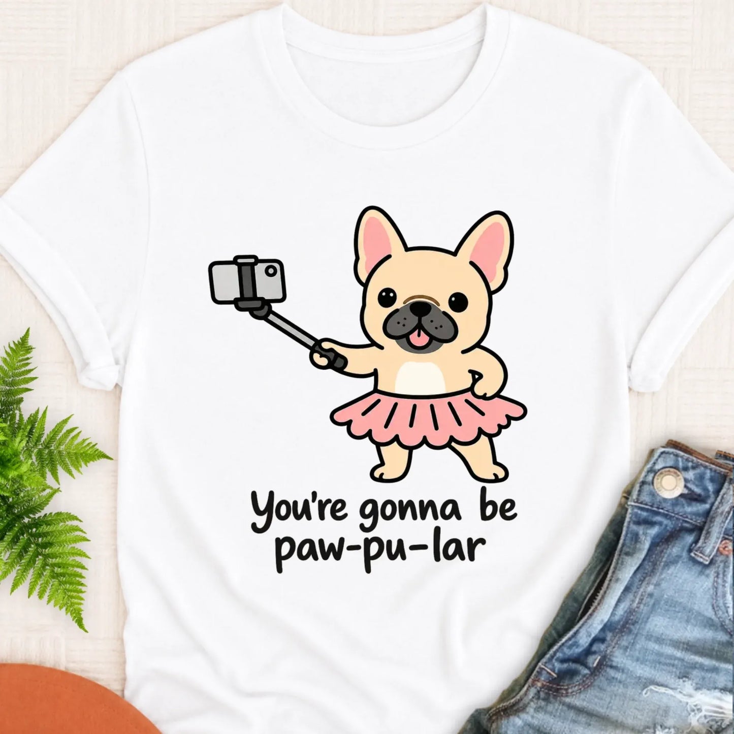 T-Shirt White / S Custom Frenchie Pawpular Unisex Tshirt