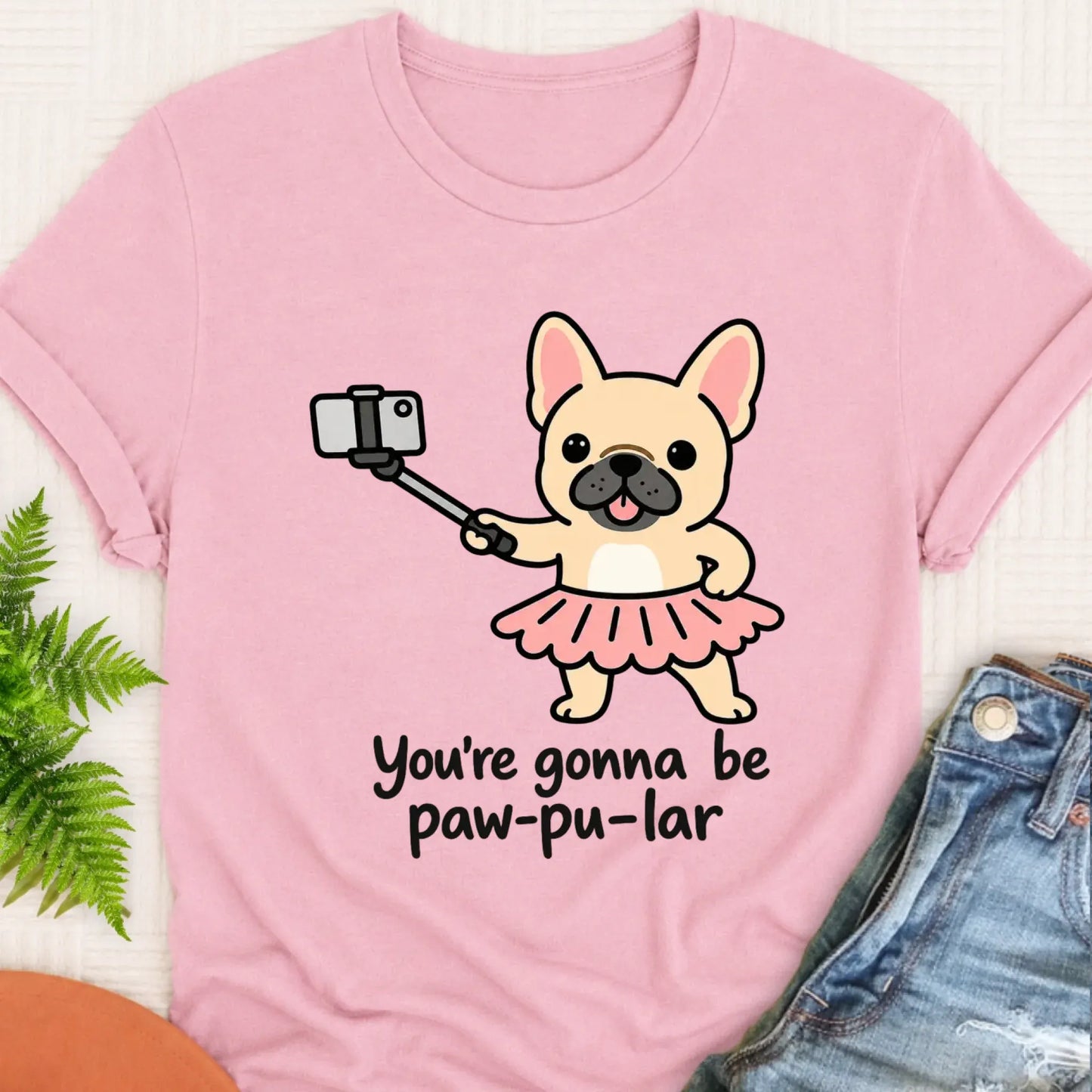T-Shirt Blossom / S Custom Frenchie Pawpular Unisex Tshirt