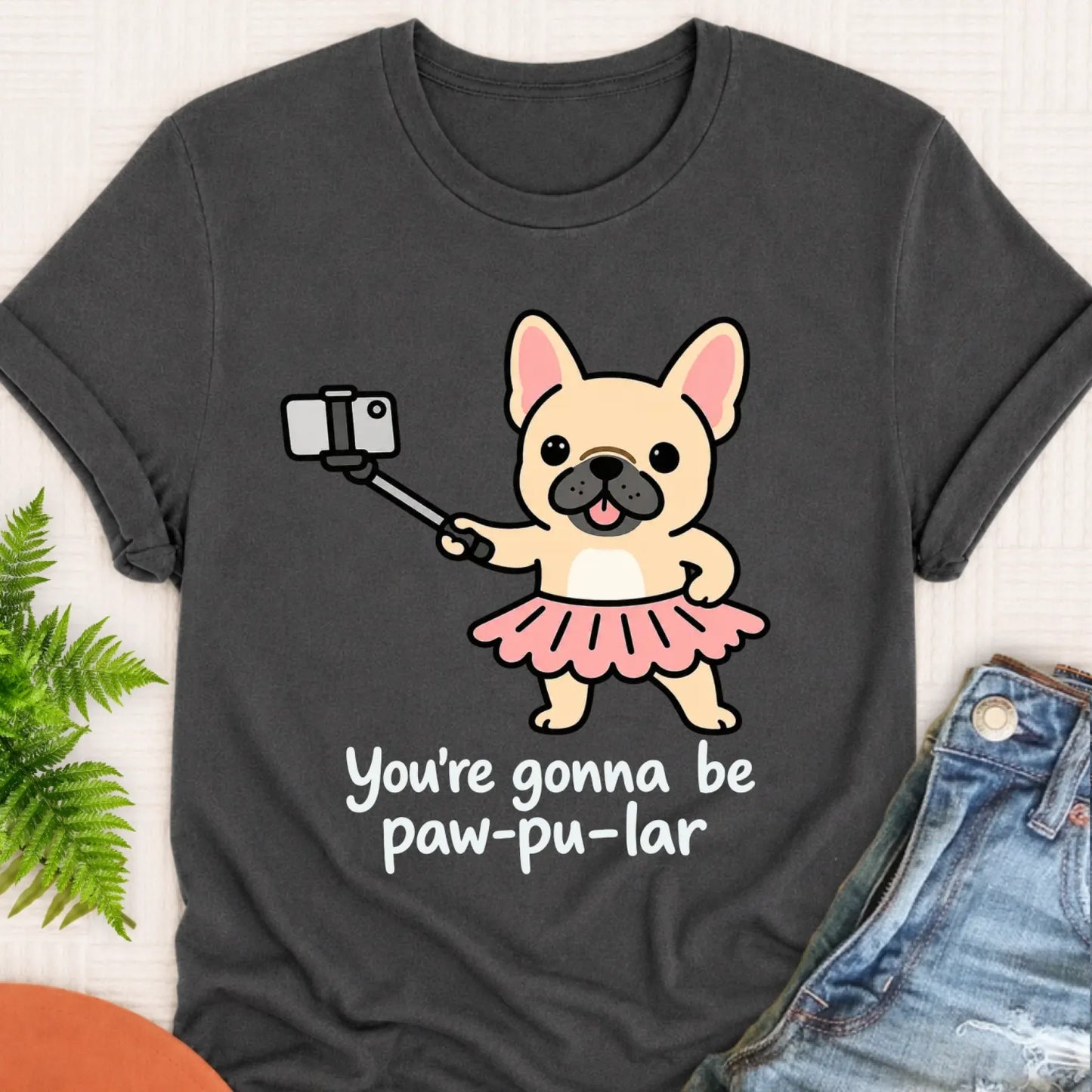 T-Shirt Pepper / S Custom Frenchie Pawpular Unisex Tshirt
