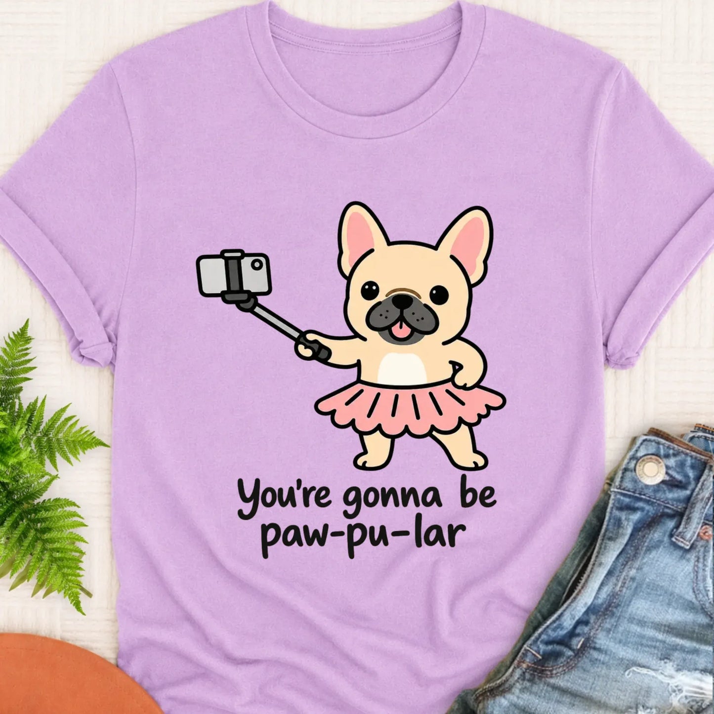 T-Shirt Orchid / S Custom Frenchie Pawpular Unisex Tshirt