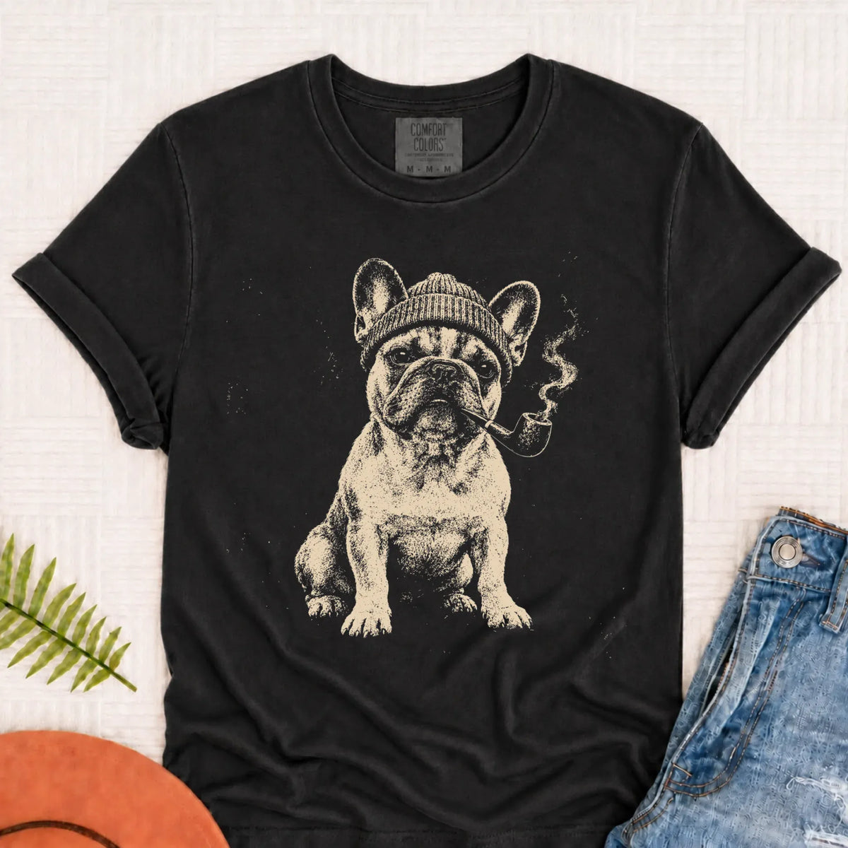 Customizer Monster Dark 1717 / Graphite / S Custom Frenchie Pipe Smoker Unisex Tshirt