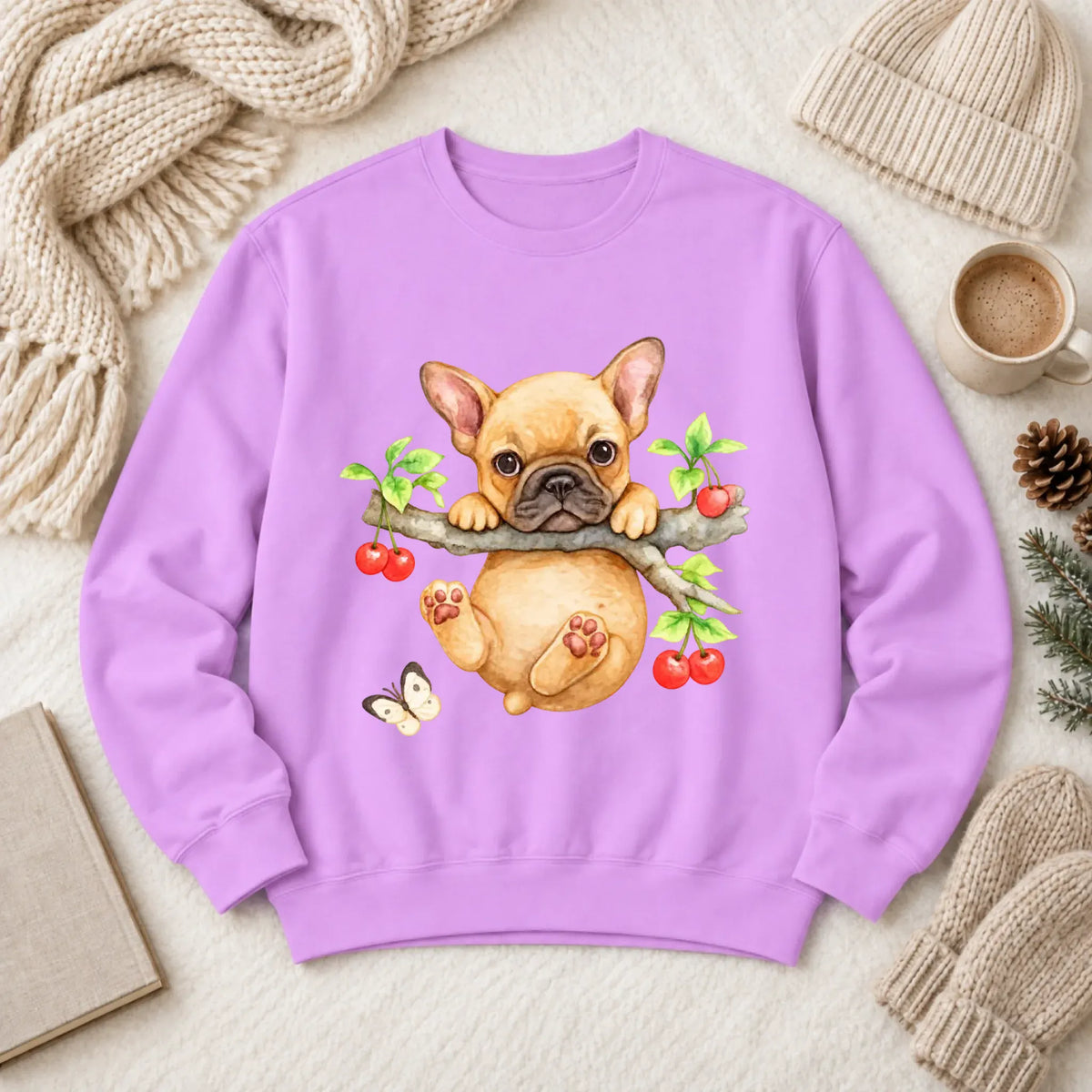 Custom Frenchie Puppy Hang In There Unisex Sweatshirt - Sweatshirt - Good Girl John