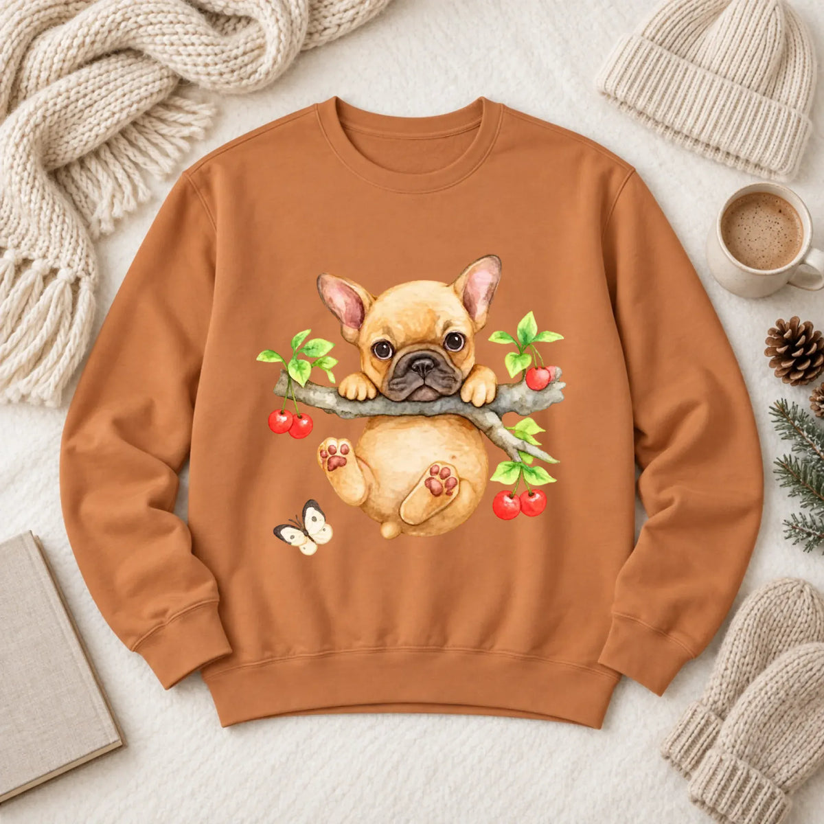 Custom Frenchie Puppy Hang In There Unisex Sweatshirt - Sweatshirt - Good Girl John