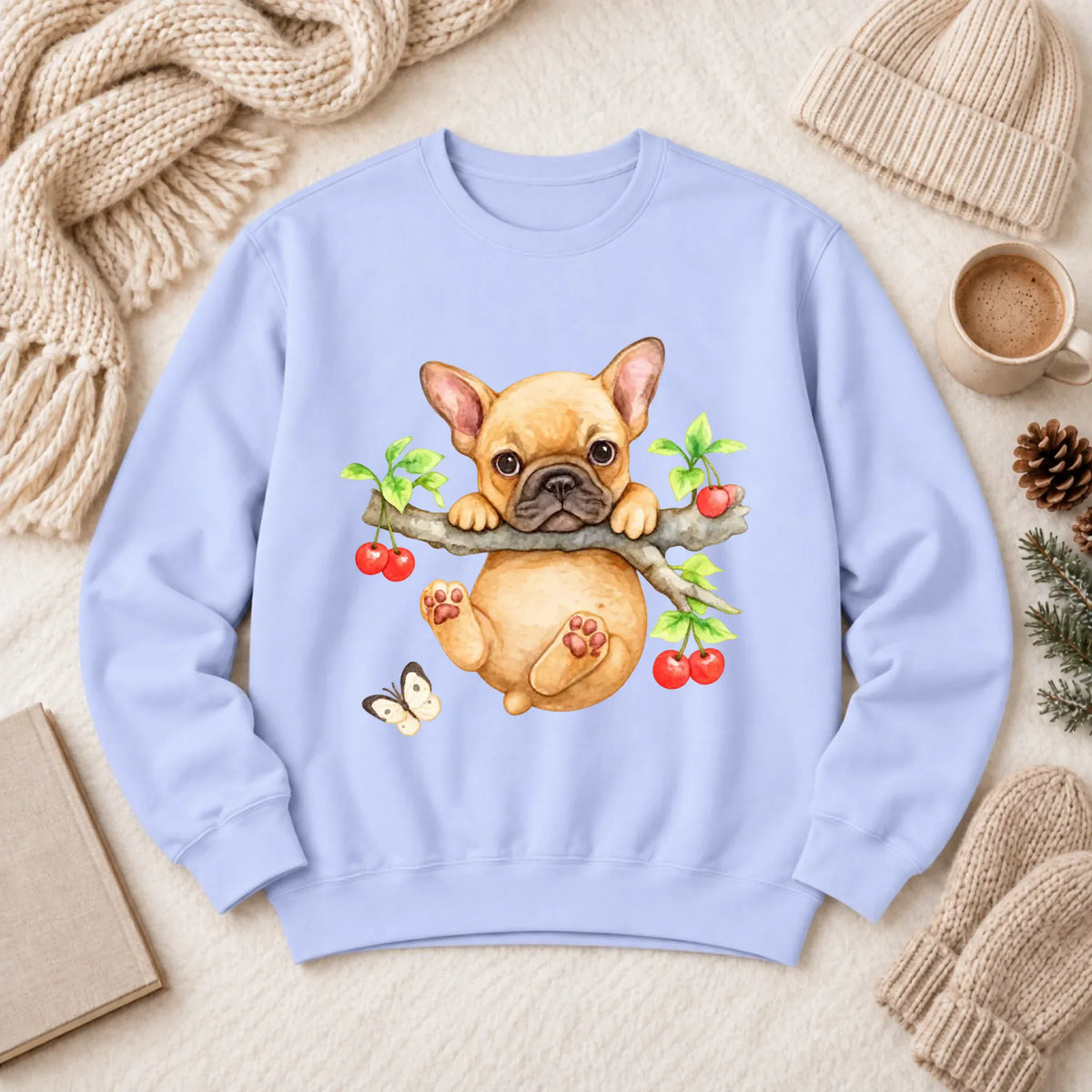 Custom Frenchie Puppy Hang In There Unisex Sweatshirt - Sweatshirt - Good Girl John