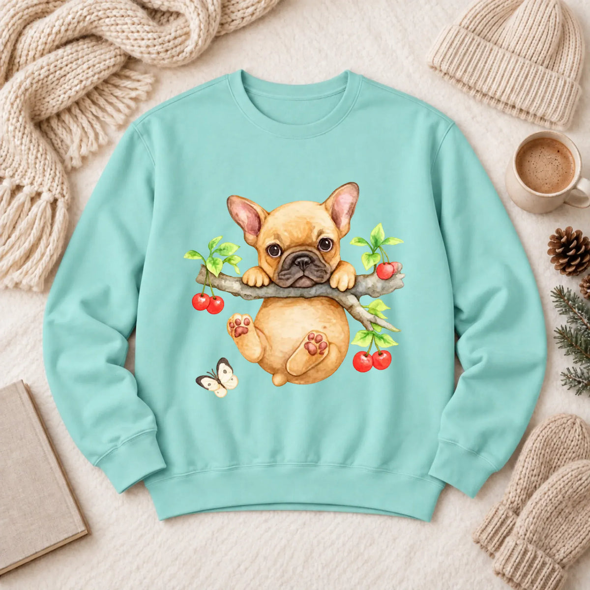 Custom Frenchie Puppy Hang In There Unisex Sweatshirt - Sweatshirt - Good Girl John