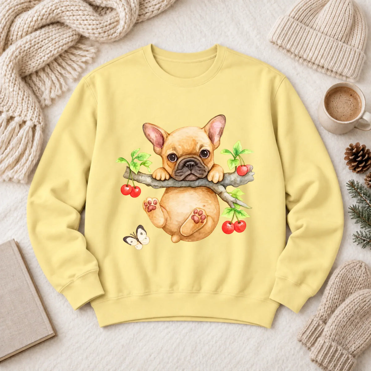 Custom Frenchie Puppy Hang In There Unisex Sweatshirt - Sweatshirt - Good Girl John