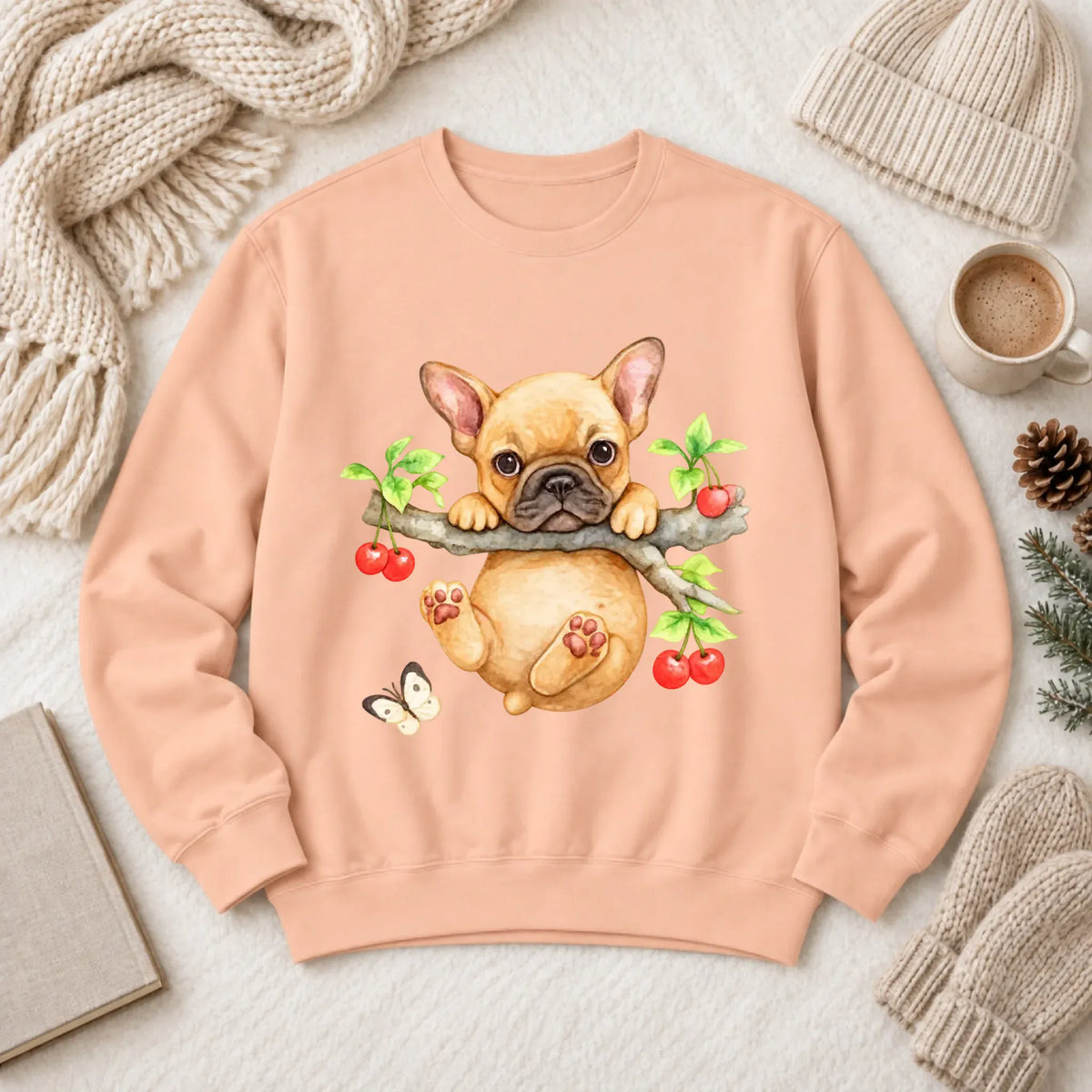 Custom Frenchie Puppy Hang In There Unisex Sweatshirt - Sweatshirt - Good Girl John