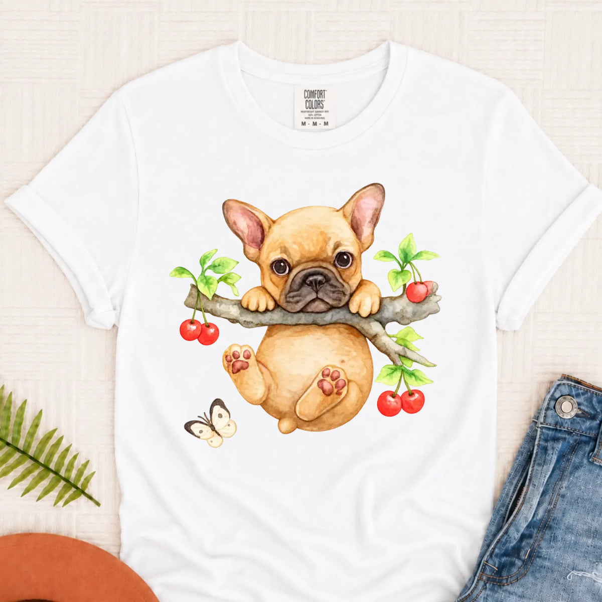 Custom Frenchie Puppy Hang In There Unisex Tshirt - T-Shirt - Good Girl John