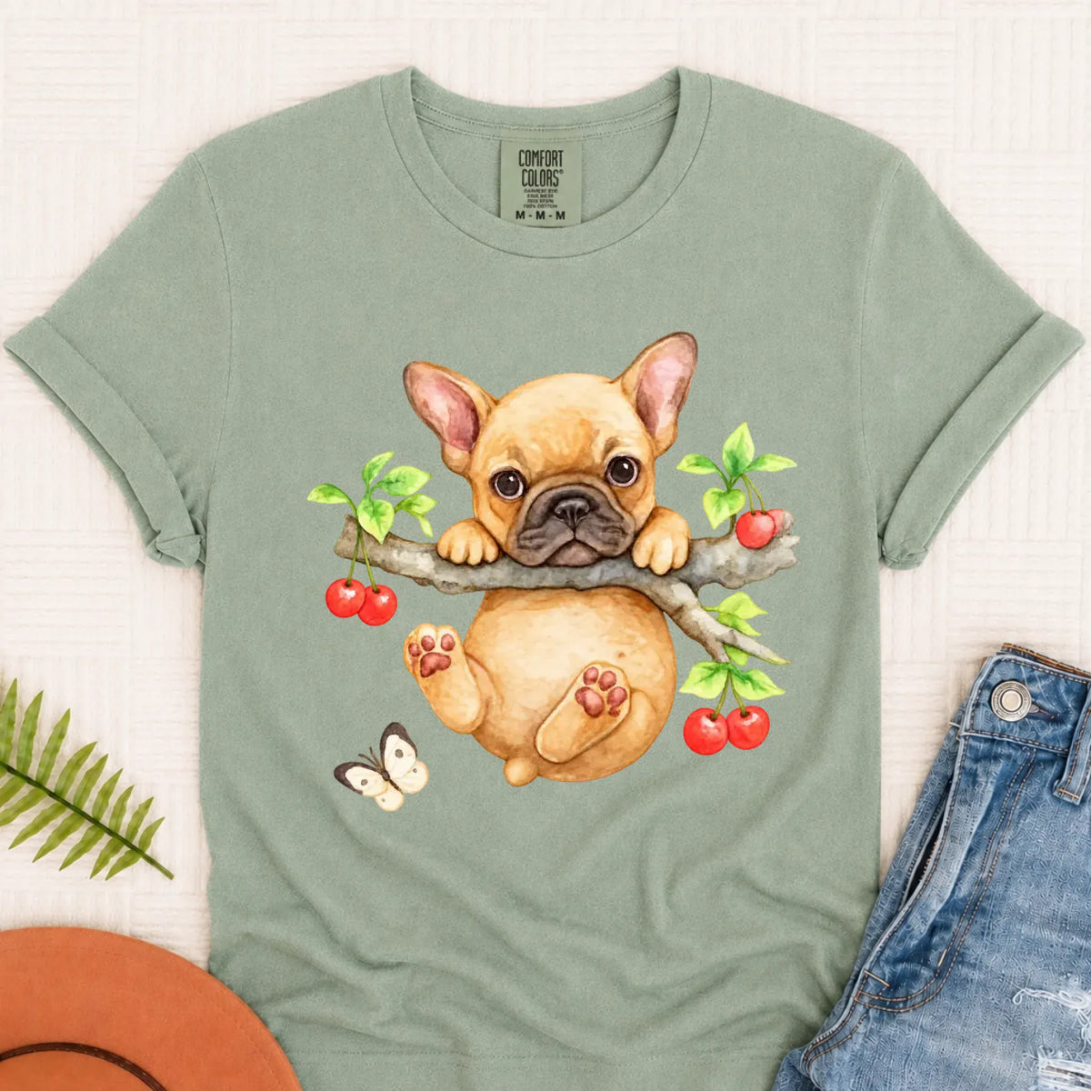 Custom Frenchie Puppy Hang In There Unisex Tshirt - T-Shirt - Good Girl John