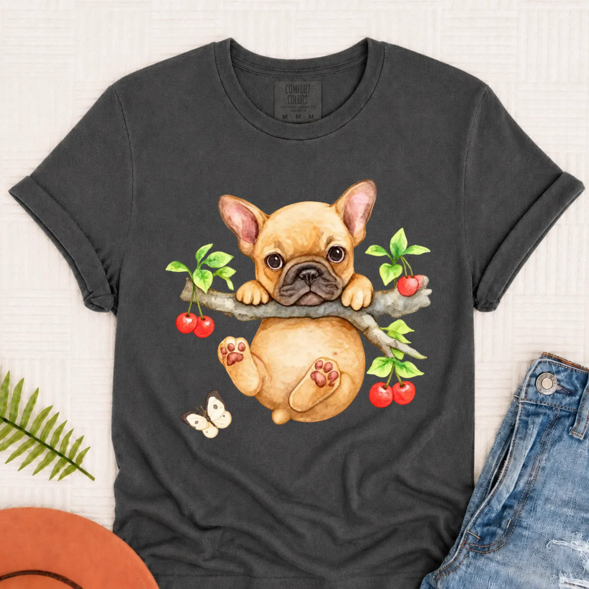 Custom Frenchie Puppy Hang In There Unisex Tshirt - T-Shirt - Good Girl John