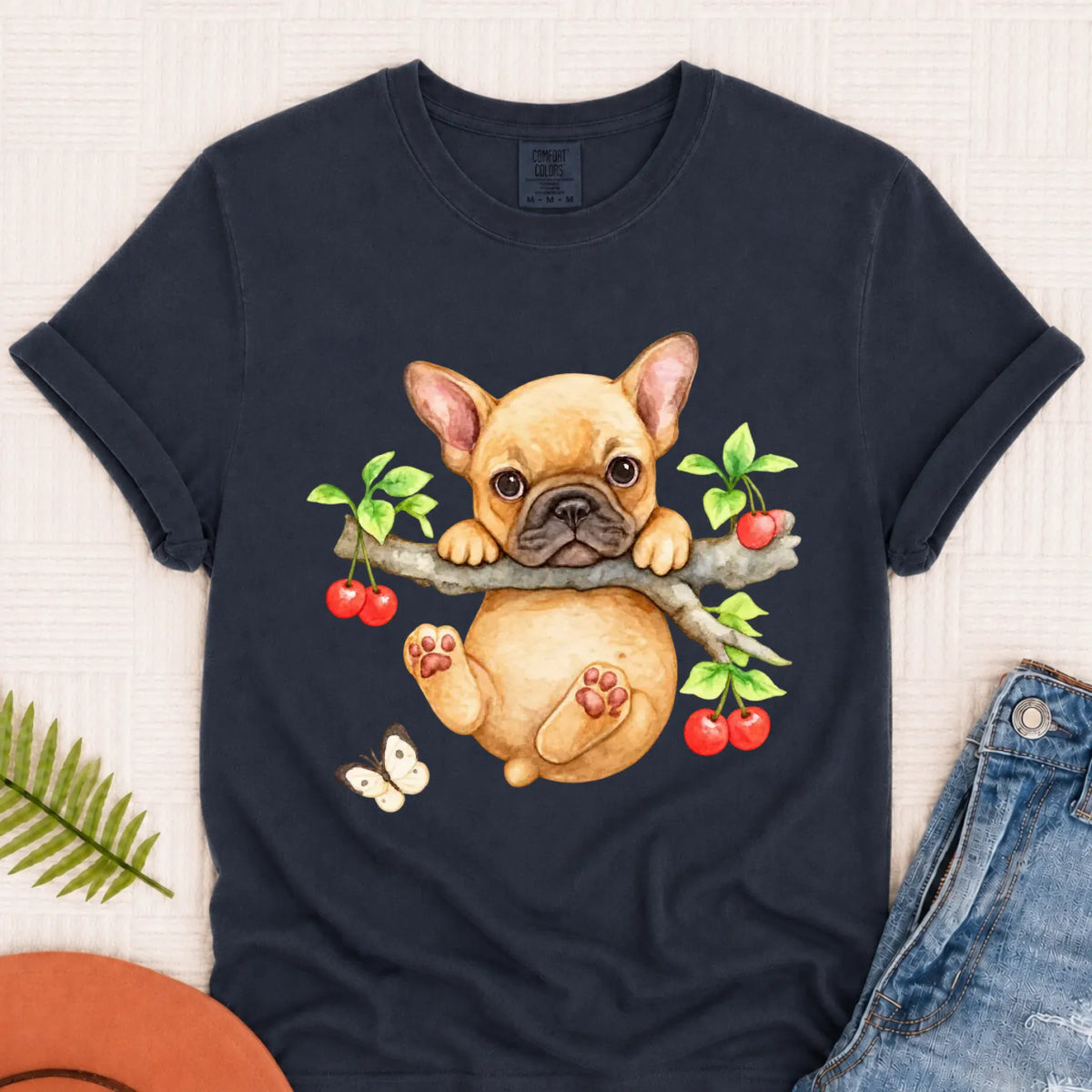 Custom Frenchie Puppy Hang In There Unisex Tshirt - T-Shirt - Good Girl John
