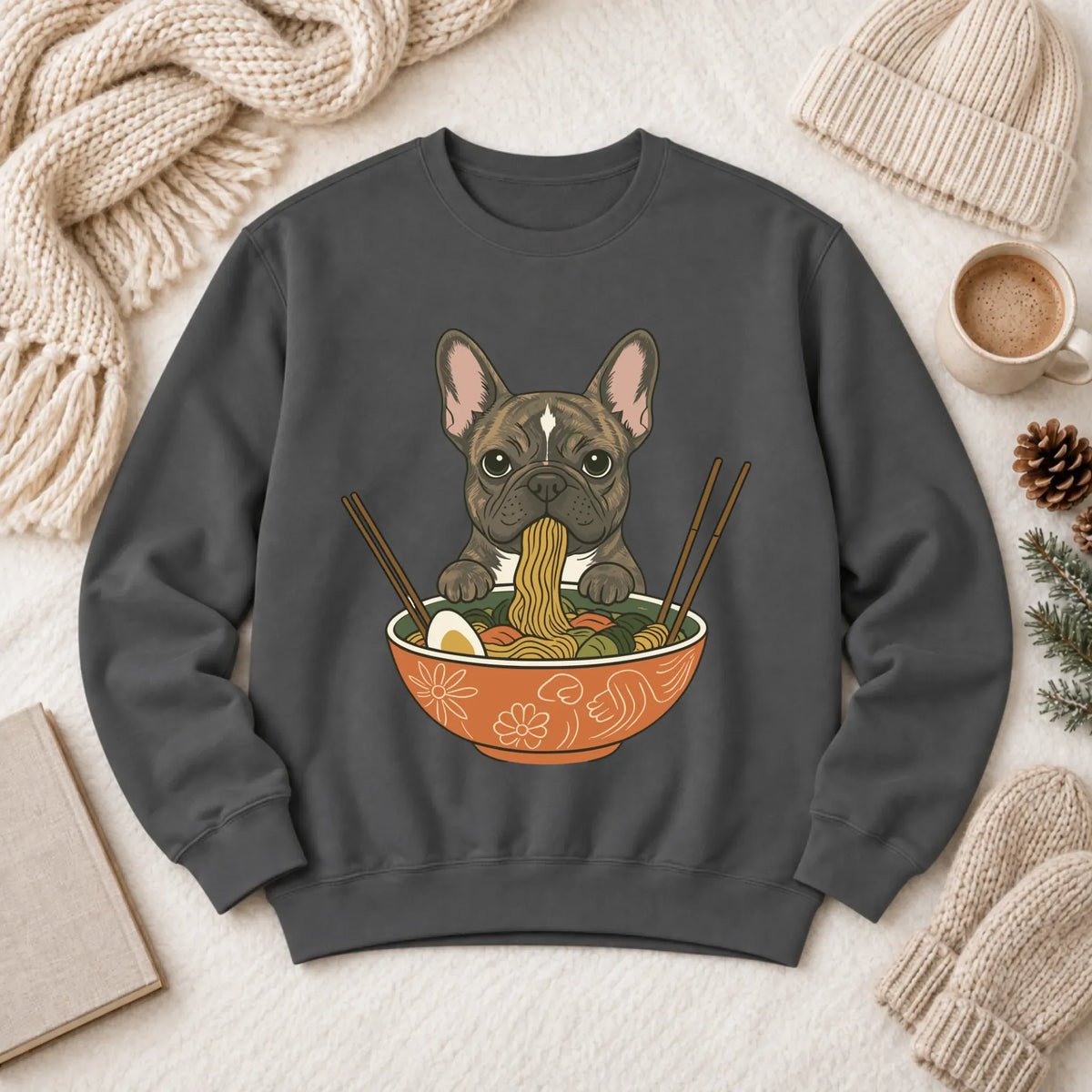 Custom Frenchie Ramen Noodles Unisex Sweatshirt - Sweatshirt - Good Girl John