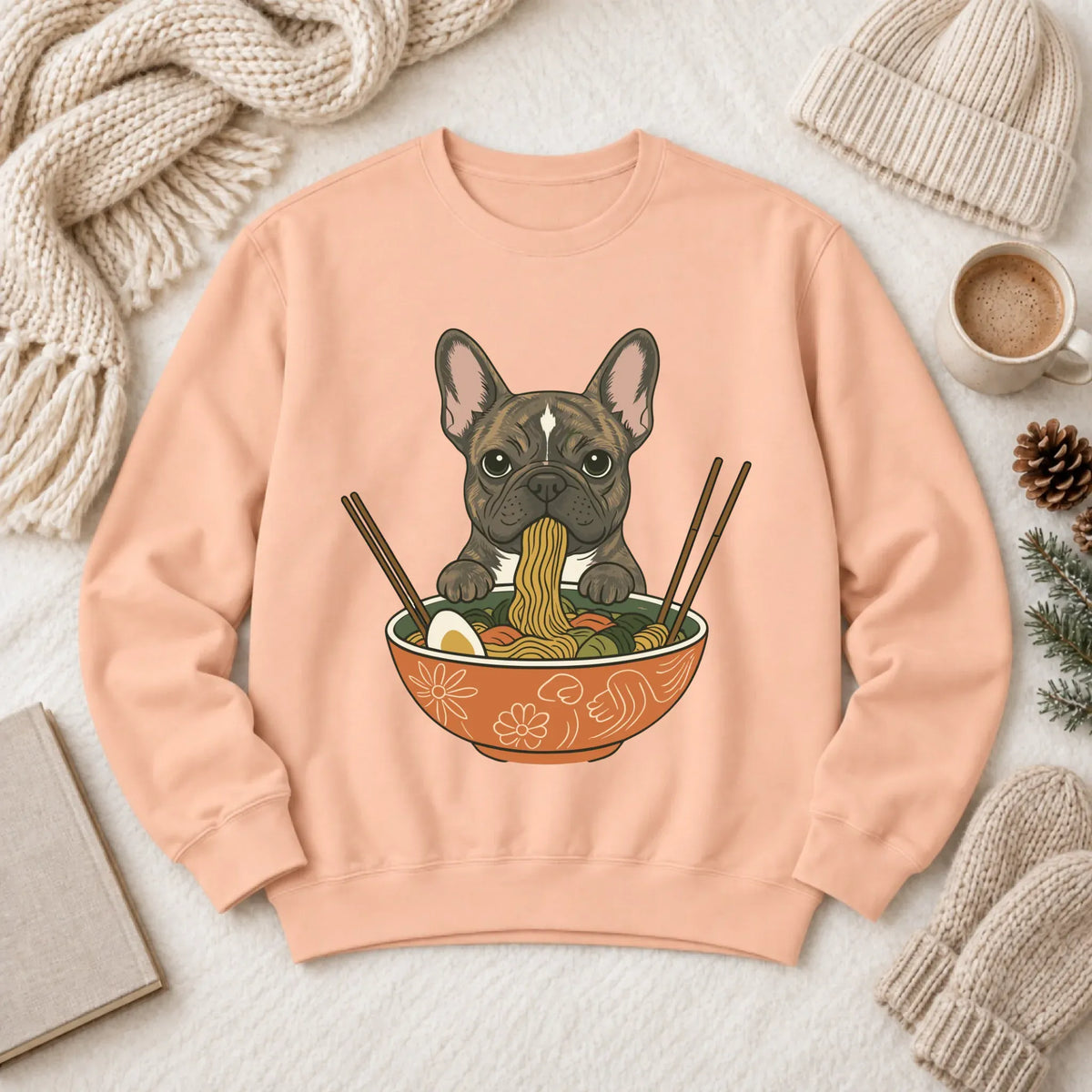 Custom Frenchie Ramen Noodles Unisex Sweatshirt - Sweatshirt - Good Girl John