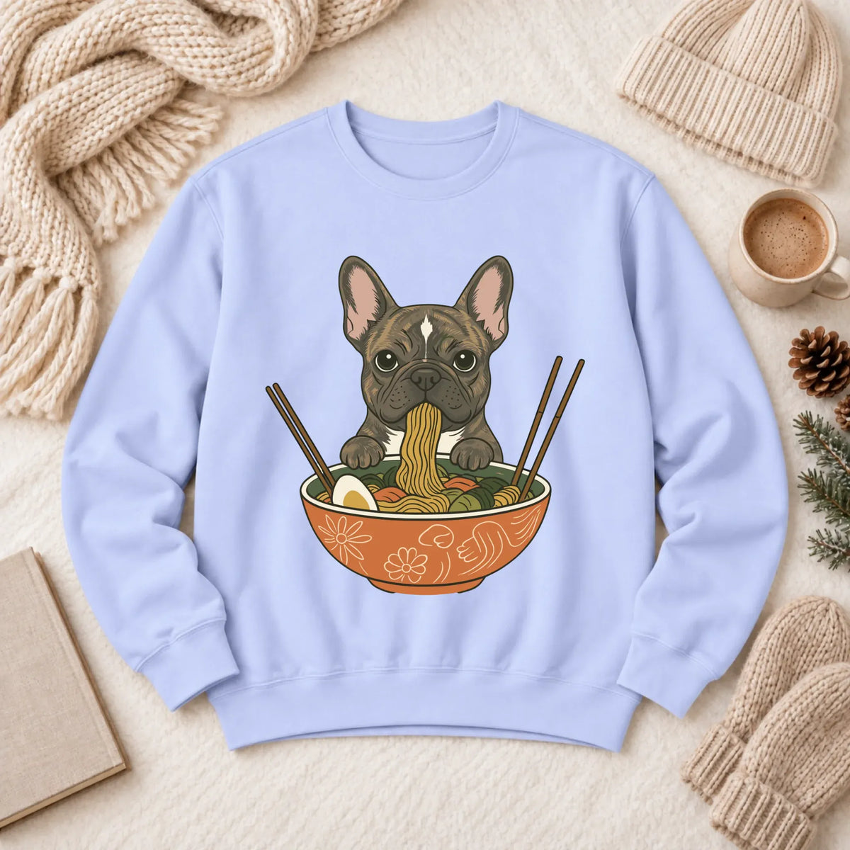 Custom Frenchie Ramen Noodles Unisex Sweatshirt - Sweatshirt - Good Girl John
