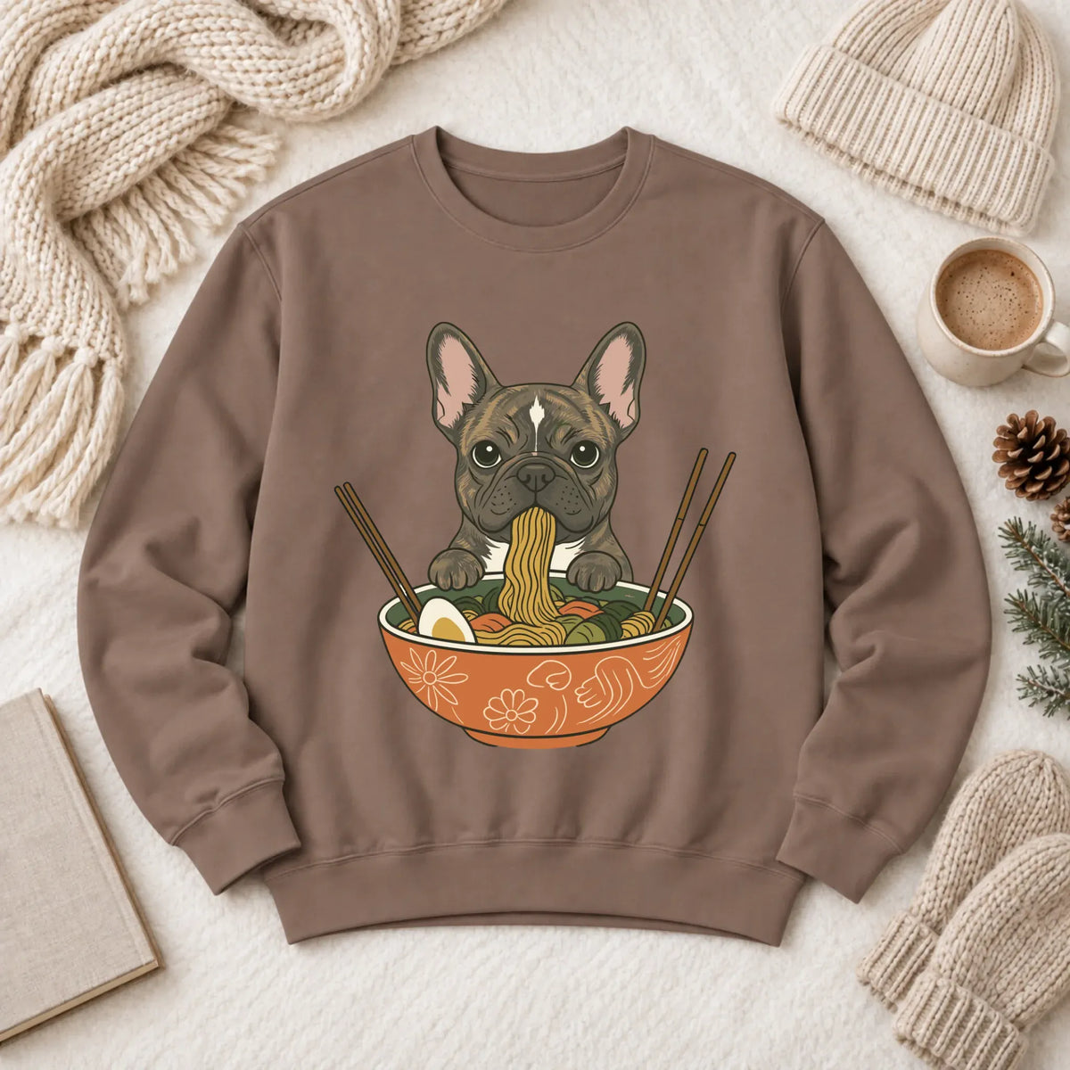Custom Frenchie Ramen Noodles Unisex Sweatshirt - Sweatshirt - Good Girl John