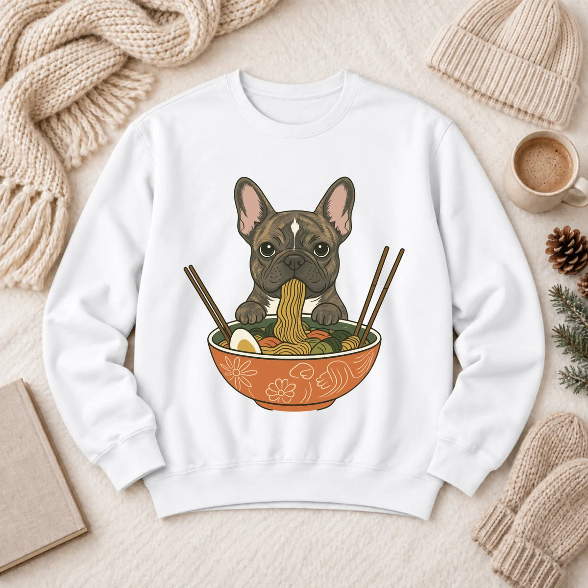 Custom Frenchie Ramen Noodles Unisex Sweatshirt - Sweatshirt - Good Girl John