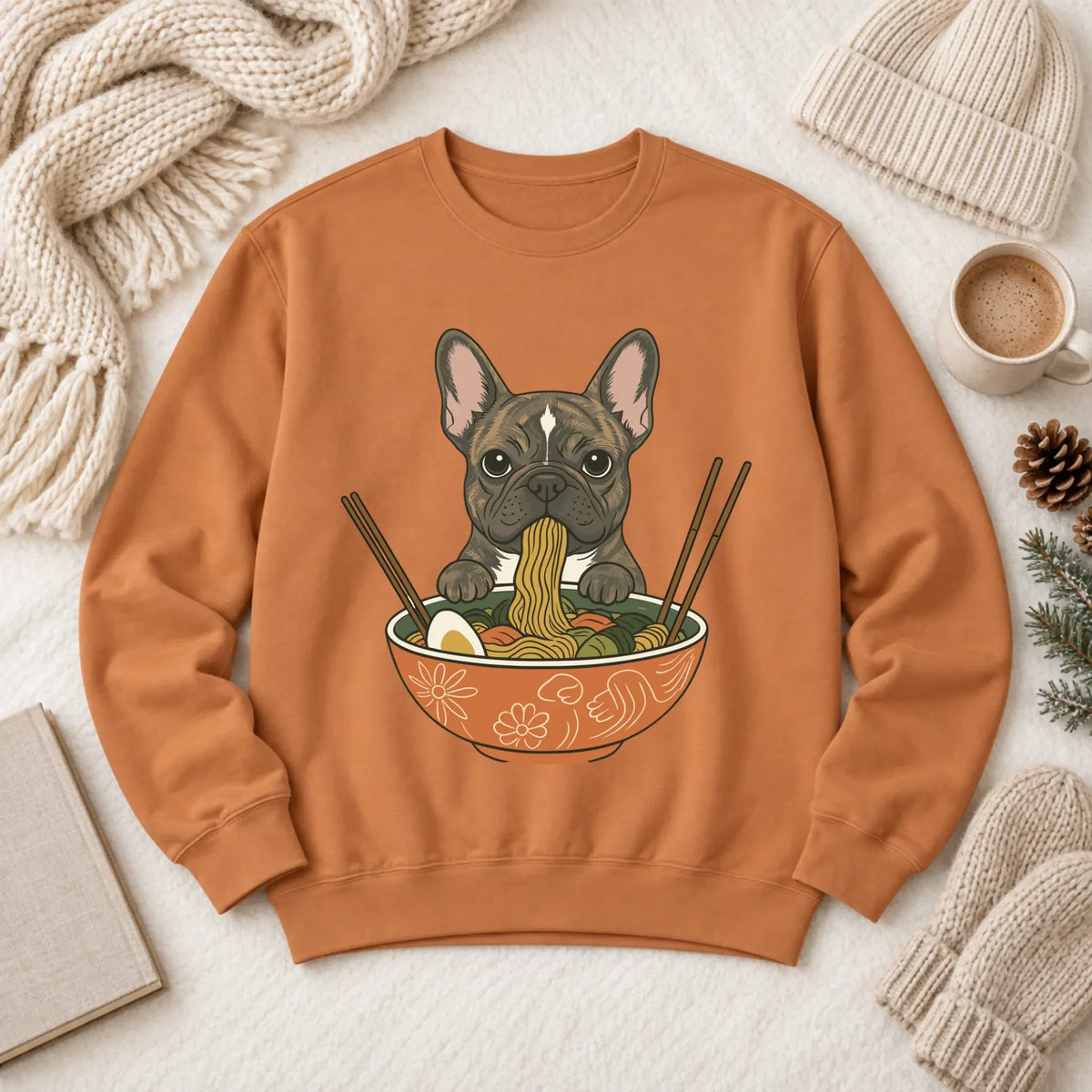 Custom Frenchie Ramen Noodles Unisex Sweatshirt - Sweatshirt - Good Girl John