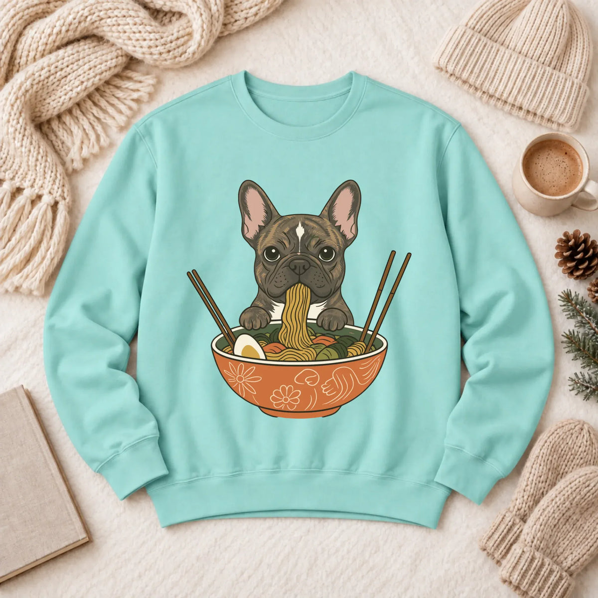 Custom Frenchie Ramen Noodles Unisex Sweatshirt - Sweatshirt - Good Girl John