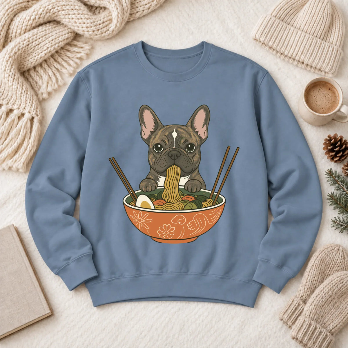 Custom Frenchie Ramen Noodles Unisex Sweatshirt - Sweatshirt - Good Girl John