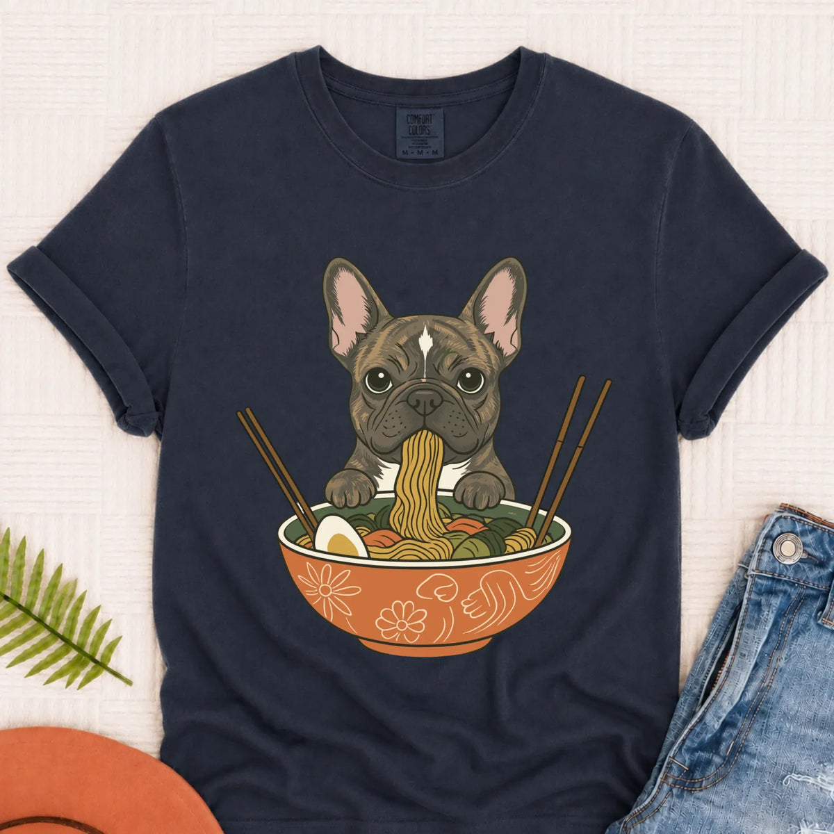 Custom Frenchie Ramen Noodles Unisex TShirt - T-Shirt - Good Girl John