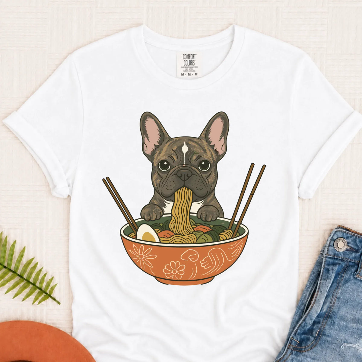 Custom Frenchie Ramen Noodles Unisex TShirt - T-Shirt - Good Girl John