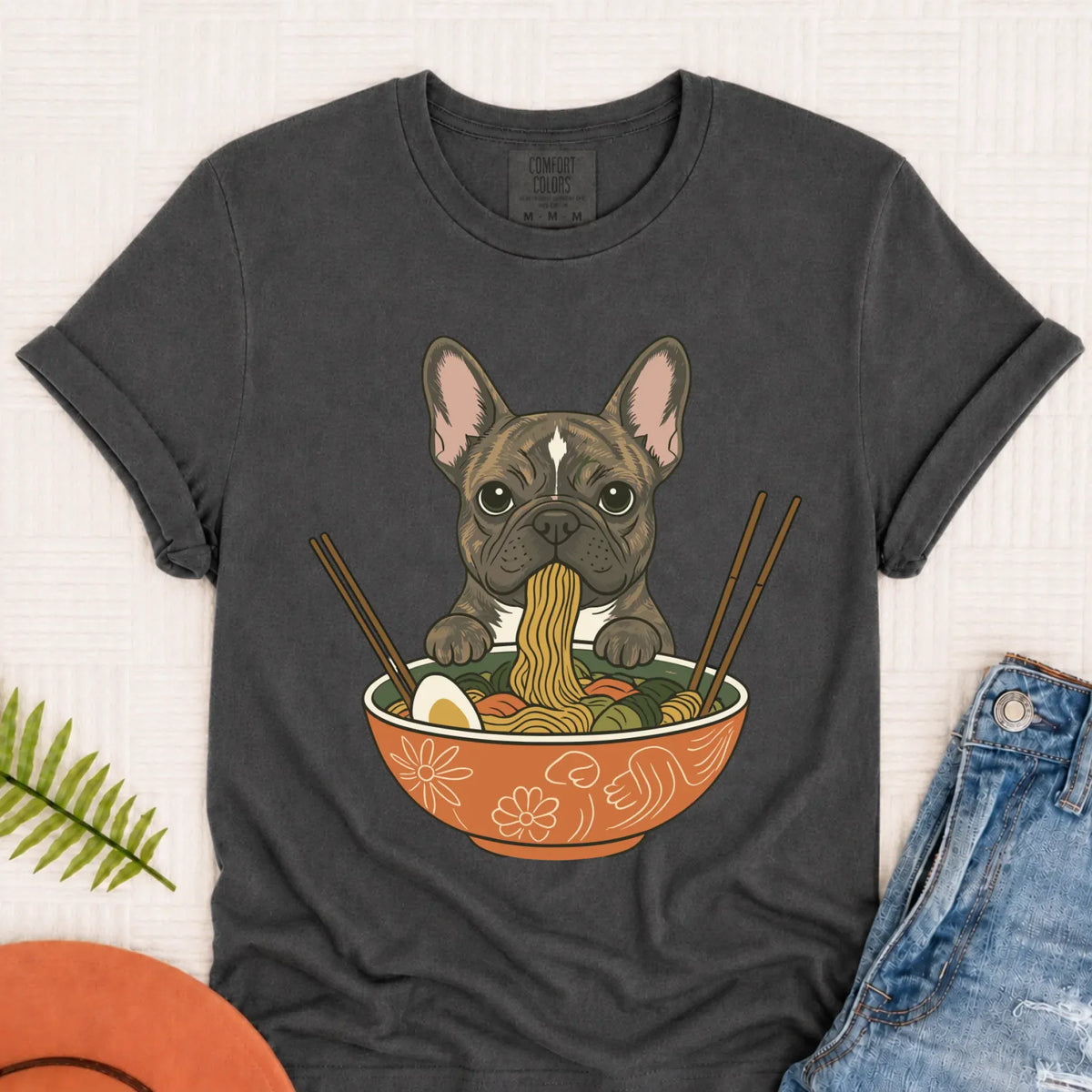 Custom Frenchie Ramen Noodles Unisex TShirt - T-Shirt - Good Girl John