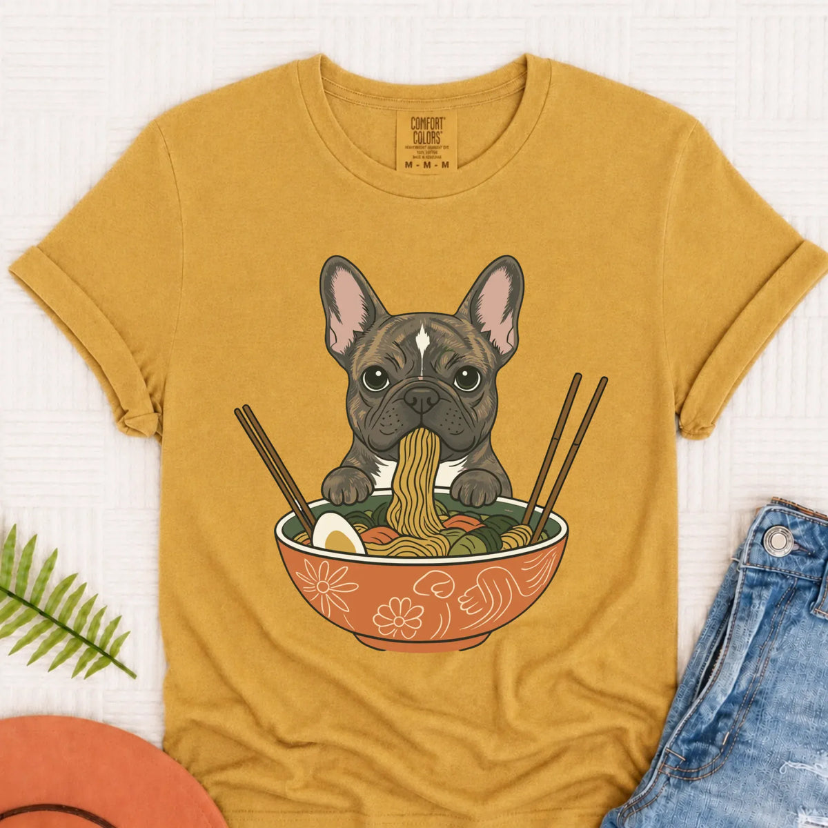 Custom Frenchie Ramen Noodles Unisex TShirt - T-Shirt - Good Girl John