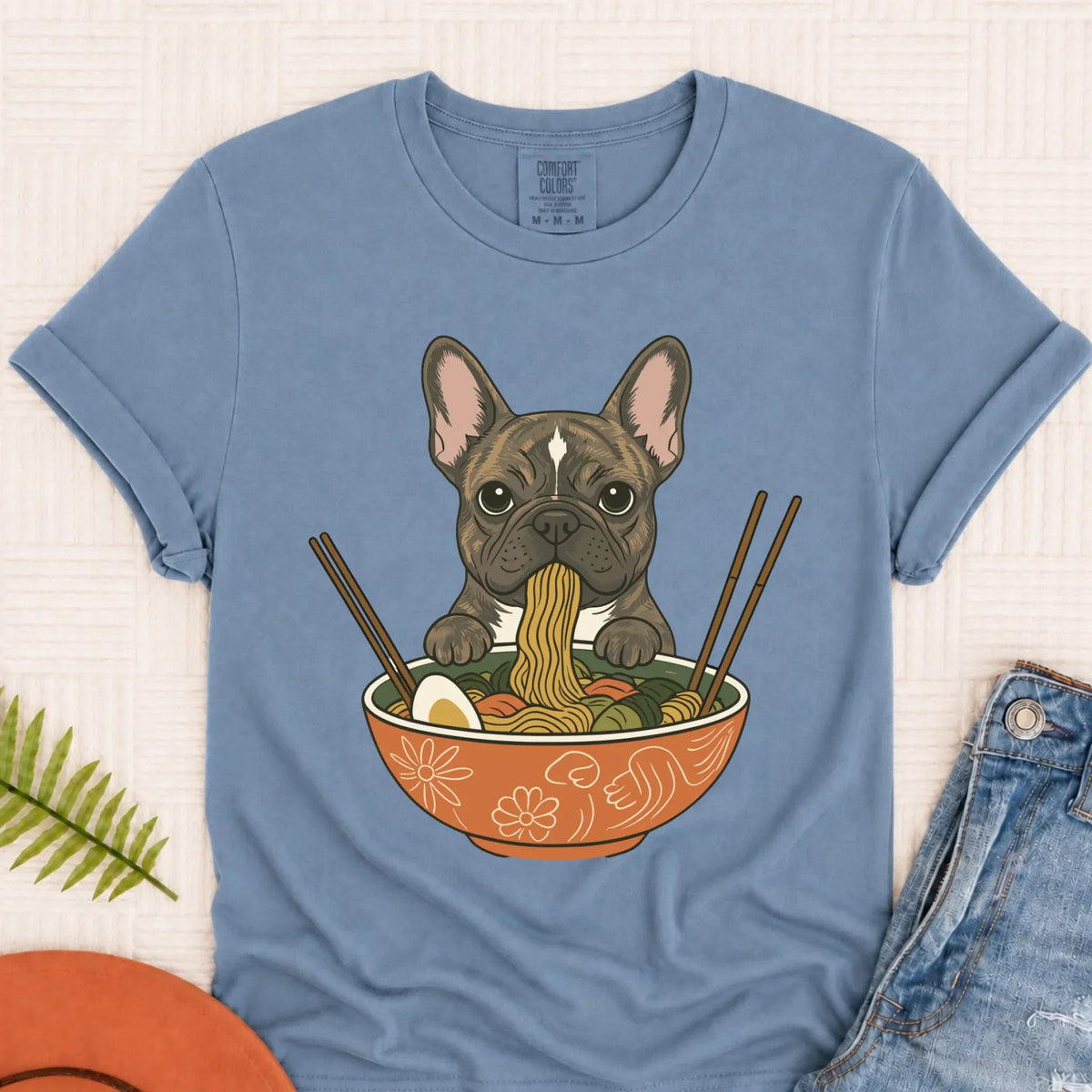 Custom Frenchie Ramen Noodles Unisex TShirt - T-Shirt - Good Girl John