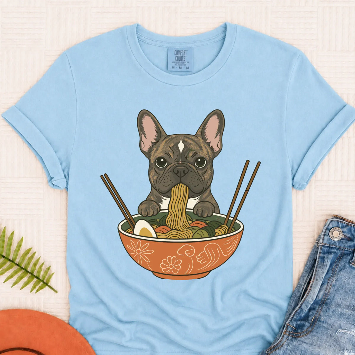 Custom Frenchie Ramen Noodles Unisex TShirt - T-Shirt - Good Girl John