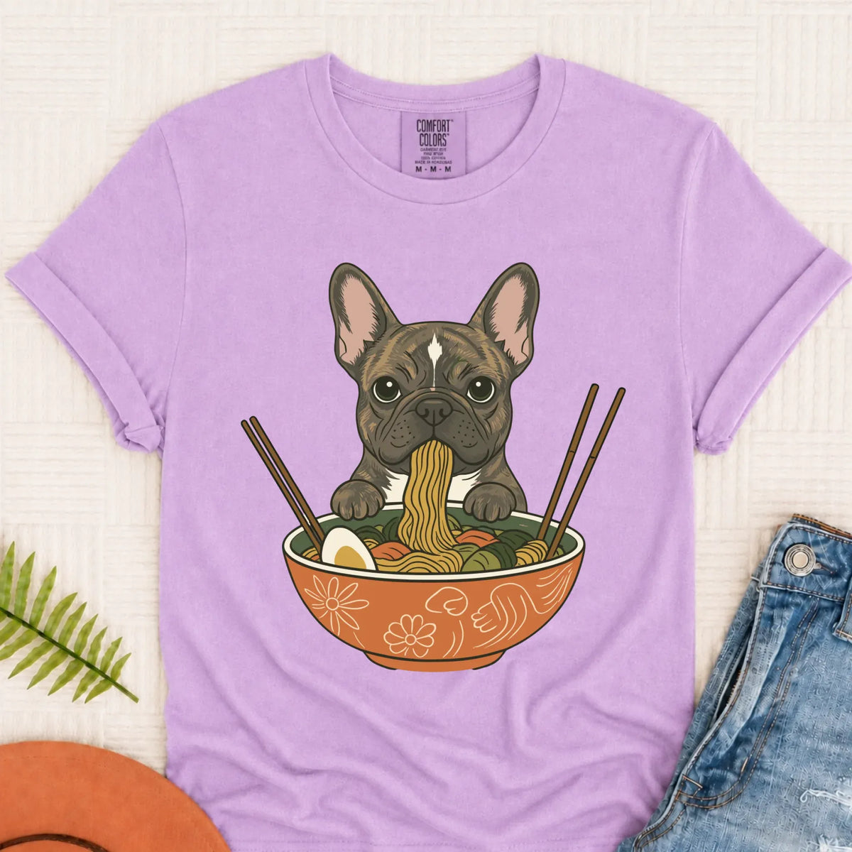 Custom Frenchie Ramen Noodles Unisex TShirt - T-Shirt - Good Girl John