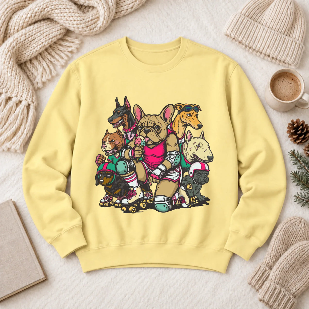 Custom Frenchie Roller Derby Unisex Sweatshirt Butter