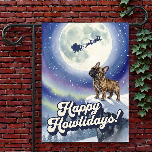 T-Shirt 12'' × 18'' Custom Frenchie Santa Howlidays Garden Yard Flag