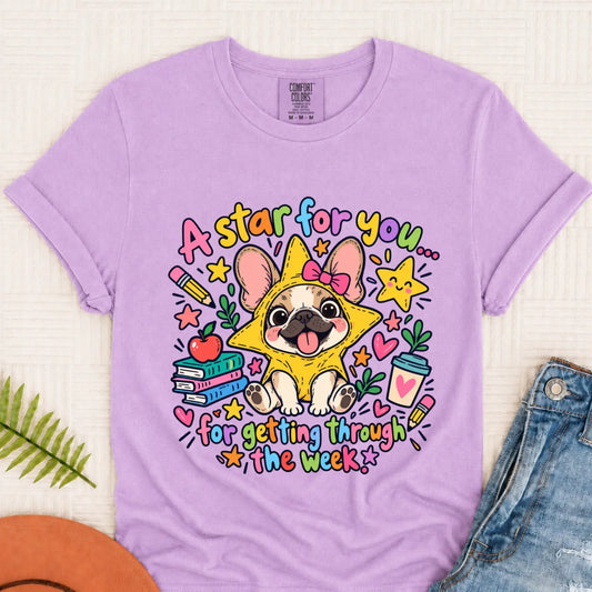Custom Frenchie Star School Teacher Unisex Tshirt - T-Shirt - Good Girl John