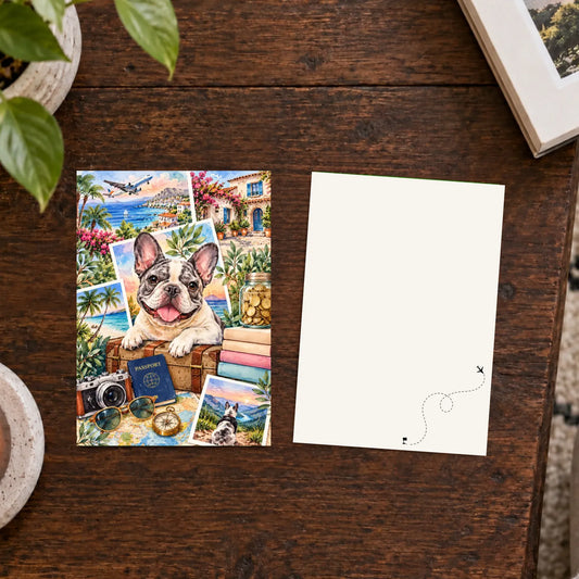 Custom Frenchie Travel Vision Board Art Print Postcard