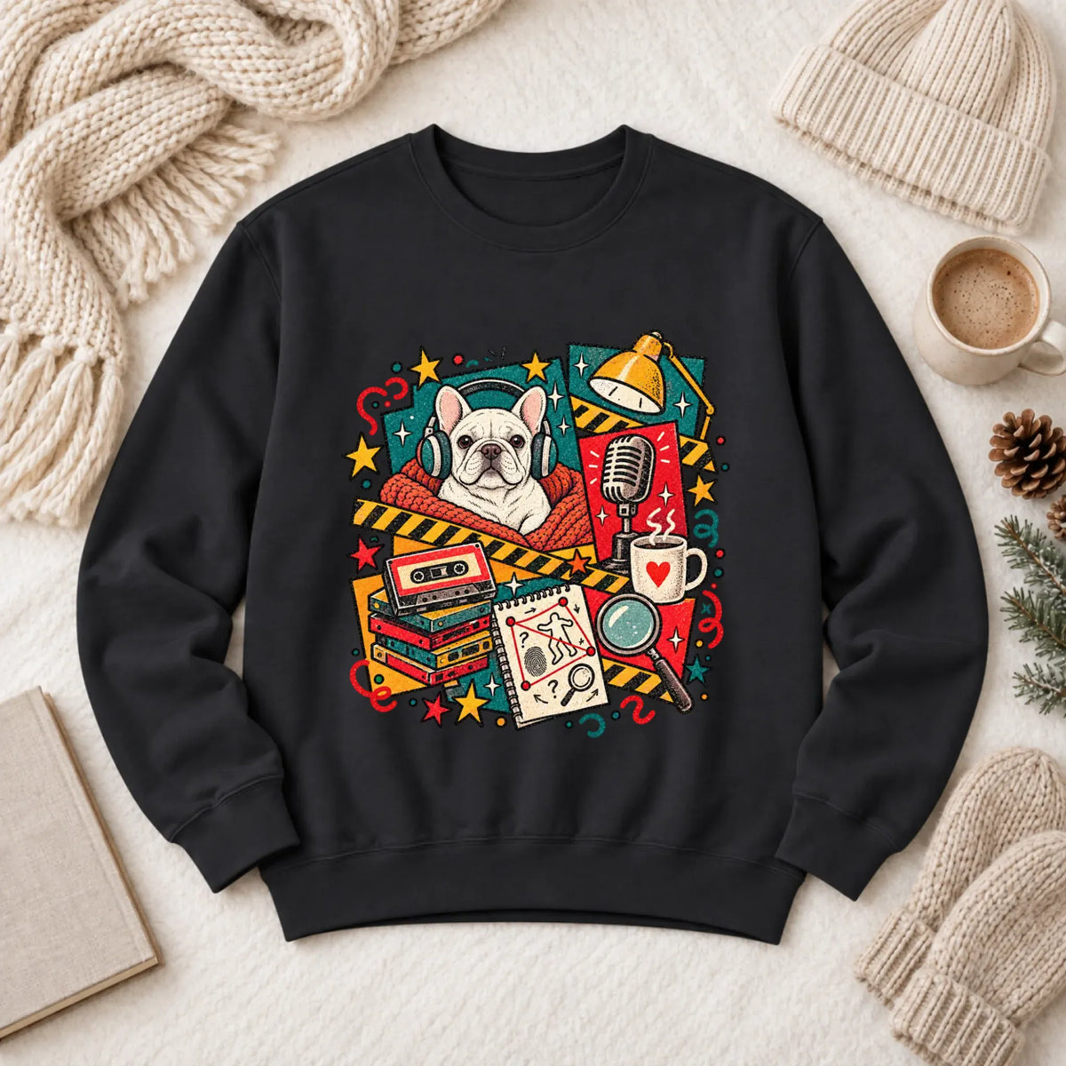 Customizer 1466 LW Sweatshirt Dark / Black / S Custom Frenchie True Crime Podcast Unisex Sweatshirt