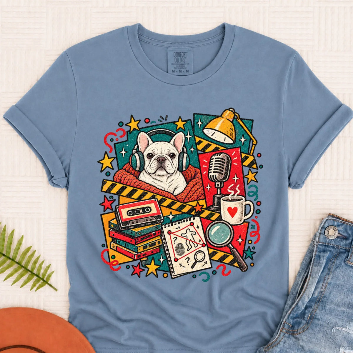 Customizer Monster Dark 1717 / Blue Jean / S Custom Frenchie True Crime Podcast Unisex Tshirt