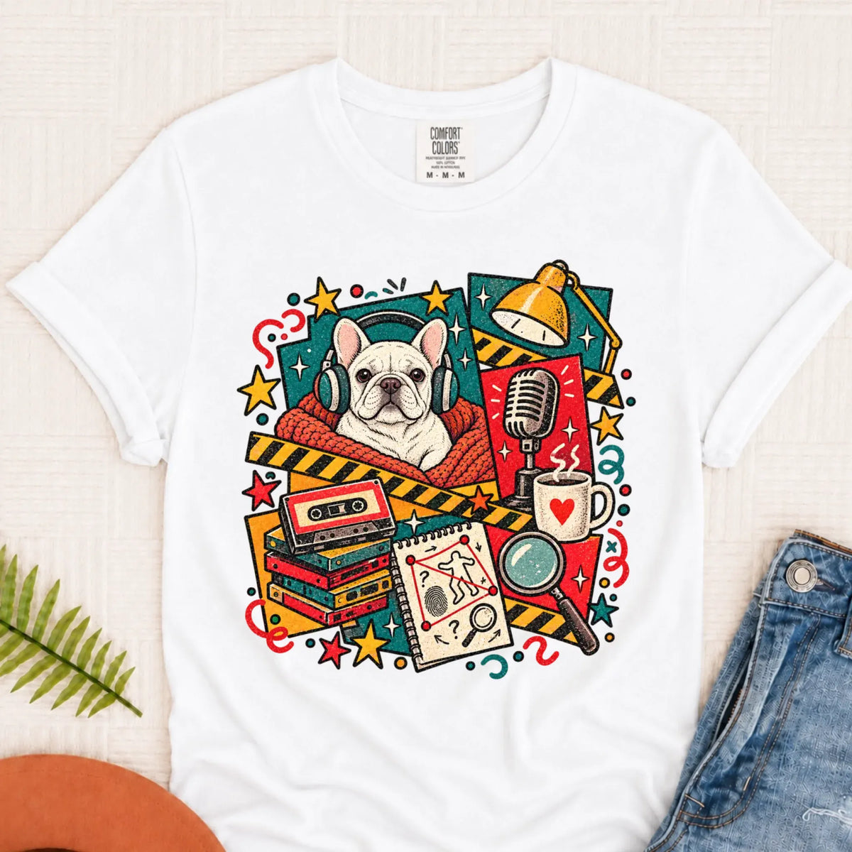 Customizer Monster Light 1717 / White / S Custom Frenchie True Crime Podcast Unisex Tshirt