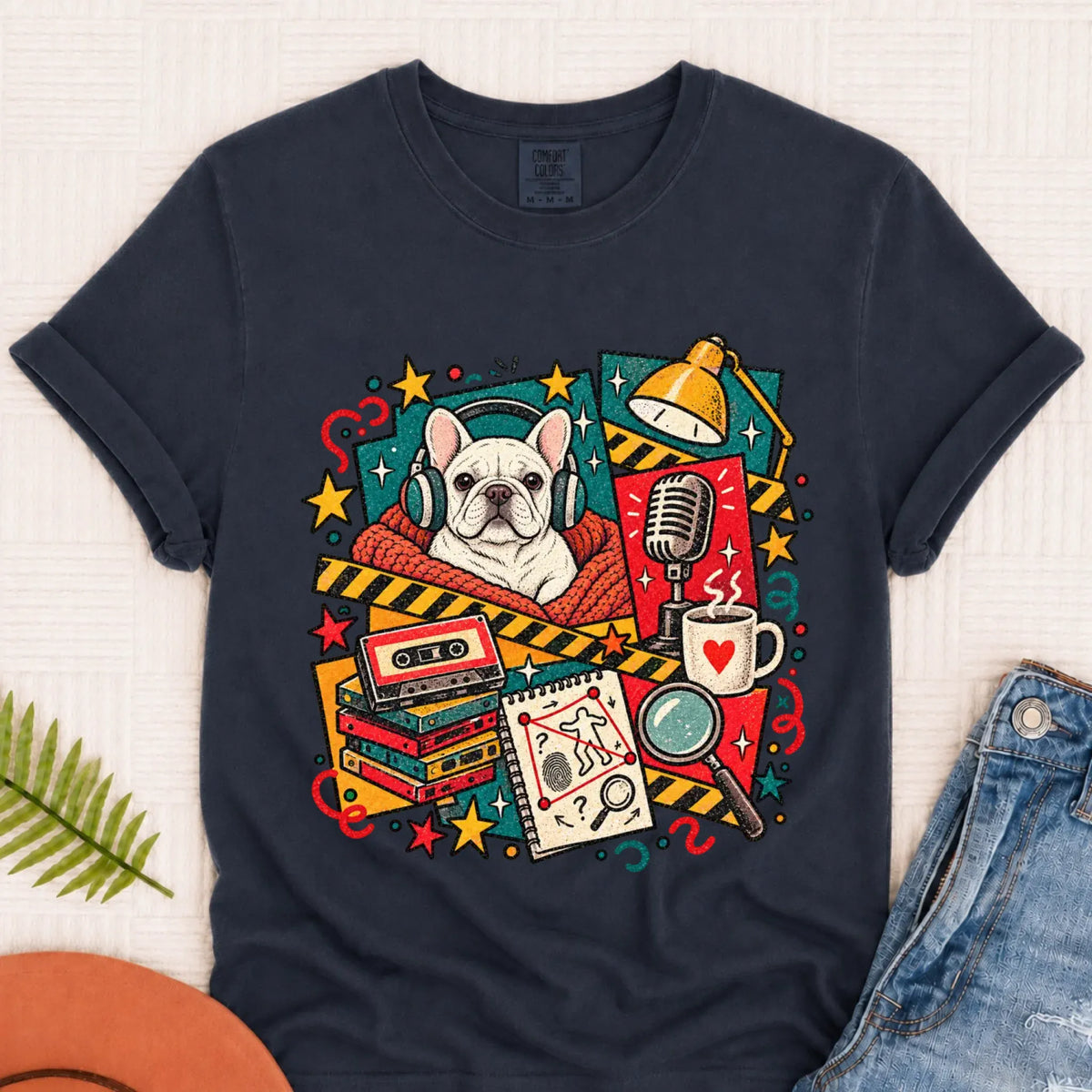 Customizer Monster Dark 1717 / Navy / S Custom Frenchie True Crime Podcast Unisex Tshirt