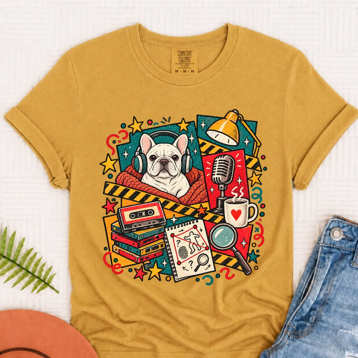 Customizer Monster Light 1717 / Mustard / S Custom Frenchie True Crime Podcast Unisex Tshirt