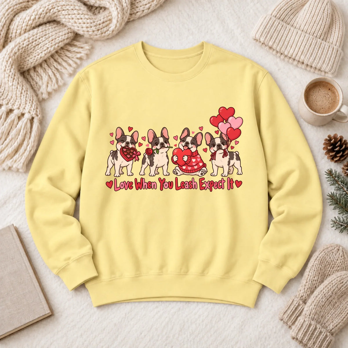 Custom Frenchie Valentine Love Unisex Sweatshirt - Sweatshirt - Good Girl John